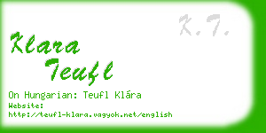 klara teufl business card